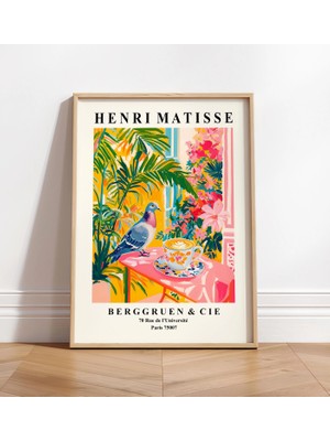 Ninastore Kahve Içen Güvercin Sanat Baskısı: Komik Matisse Tarzı Mutfak Dekorasyonu