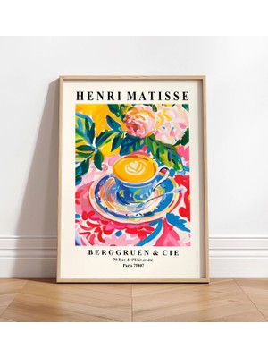 Ninastore Matisse Kahve Fincanı Sanat Baskısı: Pembe Maksimalist Dekor