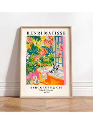 Ninastore Matisse Tarzı Corgi Sanat Baskısı: Komik Banyo Köpek Sever Hediyesi