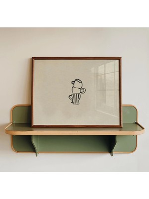 Ninastore Kahve Fincanı Baskısı - El Çizimi Poster - Minimalist Mutfak Dekorasyonu (Baskı - Yatay)