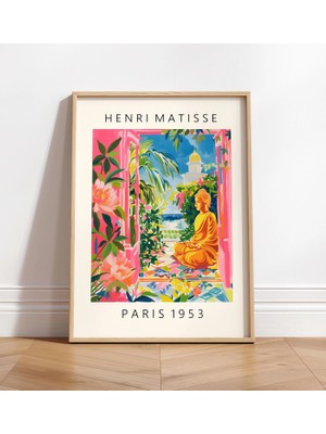 Ninastore Buddha Heykeli Posteri - Meditasyon Duvar Sanatı - Dopamin Dekoru - Matisse Baskısı - Manevi Sanat