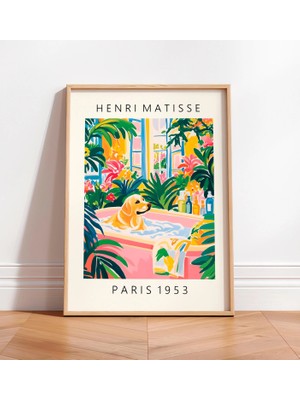 Ninastore Labrador Banyo Sanat Baskısı: Matisse Tarzı Tropikal Dekorasyon
