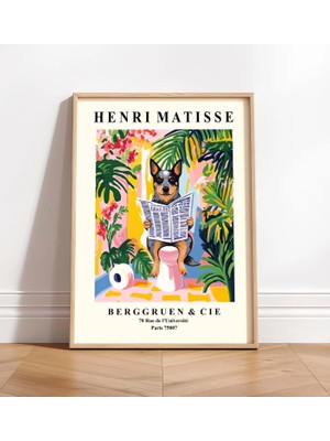 Ninastore Tuvalette Avustralya Çoban Köpeği - Komik Matisse Banyo Baskısı