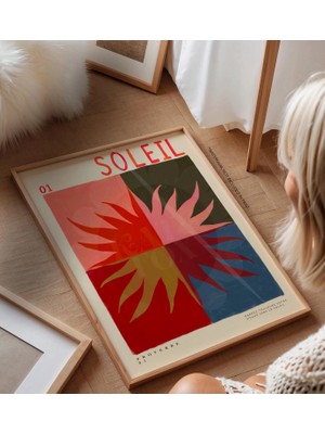 Ninastore Sonbahar Güneşi Sanat Baskısı: Renkli El Çizimi Modern Duvar Sanatı