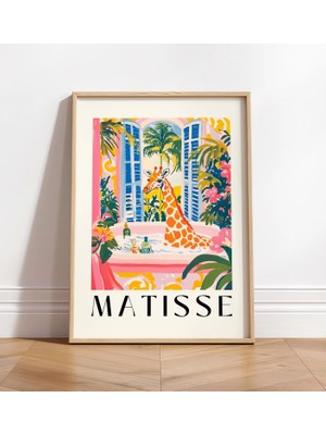 Ninastore Küvet Içinde Zürafa Baskısı: Komik Matisse Tarzı Banyo Sanatı
