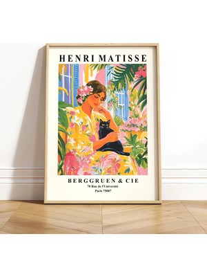 Ninastore Henri Matisse Baskısı - Kara Kedi - Kadın - Tropikal Dekor