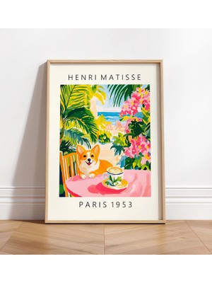 Ninastore Corgi Kahve Baskısı: Matisse Tarzı Pembe Mutfak Sanatı