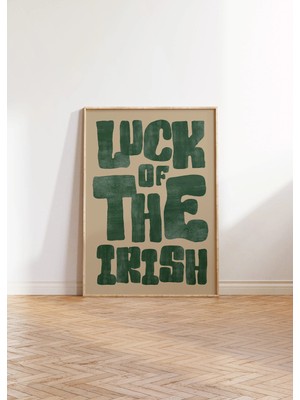 Ninastore Retro Aziz Patrick Günü Baskısı: Irlandalıların Şansı Tipografisi (Baskı)