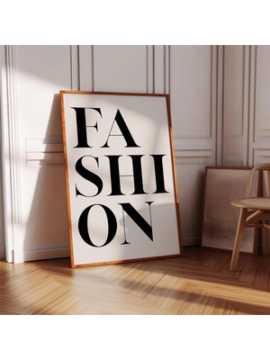Ninastore Moda Duvar Sanatı: Siyah Beyaz Yazı Tipografisi Posteri (Hazır Baskı)