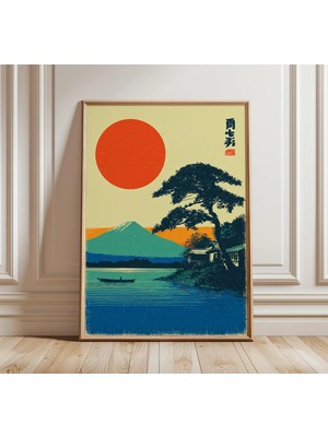 Ninastore Japon Manzara Posteri - Retro Duvar Sanatı - Vintage Fuji Dağı Sanat Baskısı