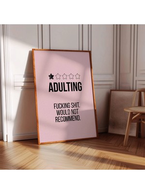 Ninastore Yetişkinliğe Dair Komik Söz Baskısı: Pembe Duvar Sanatı Hediye (Baskı)