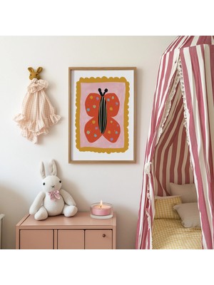 Ninastore Kelebek Baskısı - Bebek Odası Dekorasyonu - Bebek Hediyesi - Sevimli Ev Okulu - Çocuk Odası Posteri