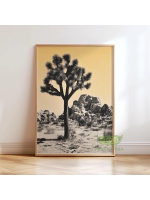 Ninastore Joshua Tree Çölü Duvar Sanatı Baskısı - Güneybatı Manzara Posteri - Orta Çağ Modern Batı
