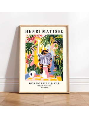 Ninastore Tuvalette Kaplumbağa Kabuğu Desenli Kedi Baskısı - Matisse Tarzı Banyo Duvar Dekoru