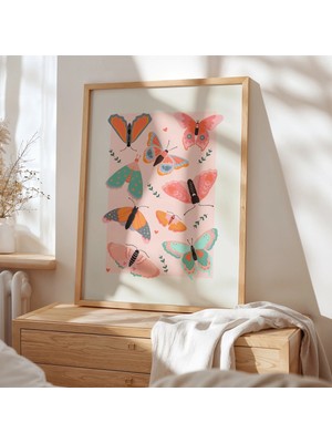 Ninastore Kelebek Baskısı: Katefoxdesign'dan Renkli Botanik Duvar Sanatı