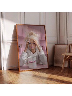 Ninastore Pembe Duvar Sanatı | Kız Çocuklarına Özel Baskı | Eğlenceli Ofis Dekorasyonu | Şık ve Trend Poster