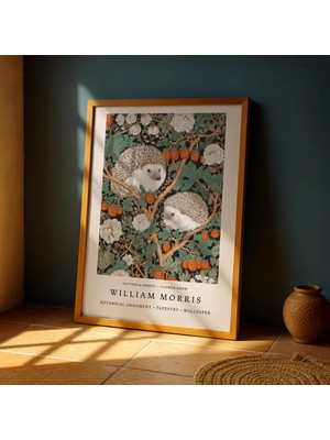 Ninastore William Morris Kirpi Duvar Sanatı - Botanik Baskı Poster - Vintage Orman Çiçekleri Sanatı -