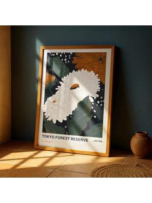 Ninastore Tokyo Ormanı Çiçekleri Sanat Baskısı – Vintage Japon Botanik Posteri – Oturma Odası Veya Ofis Için
