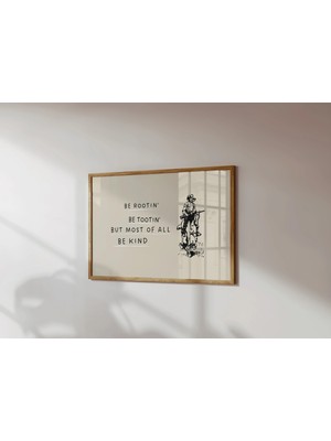Ninastore Eğlenceli Kovboy Sözü Sanat Baskısı: Retro Batı Rodeo Posteri (Baskı - Yatay)