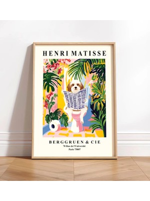 Ninastore Tuvalette Havanese Köpeği Baskısı - Matisse Tarzı Banyo Duvar Sanatı