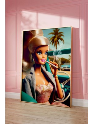 Ninastore Sigara Içen Kız Sanat Baskısı | Retro Sarışın - Esrar Posteri (Baskı)