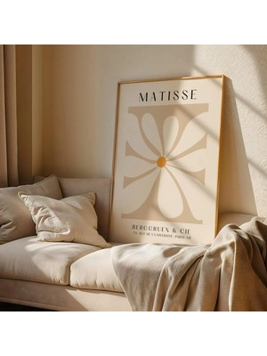Ninastore Bej Çiçekli Matisse Baskısı – Soyut Çiçek Yaprağı Duvar Sanatı Posteri | Modern Krem Matisse Sanat