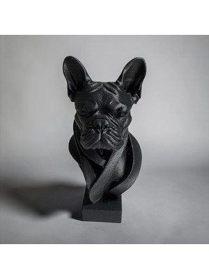 Major Hobi Fransız Bulldog Büst Dekoratif Heykel Modern Masa Üstü Köpek Figürü - 3D Baskı