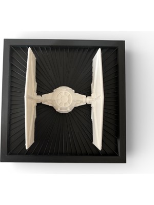 Major Hobi 3D Baskı Star Wars Tıe Fighter Uzay Gemisi Tablo Çerçeveli Duvar Dekoru