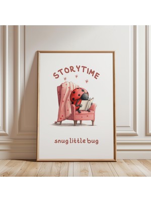 Ninastore Masal Zamanı Sevimli Küçük Böcek Baskısı - Bebek Hediyeleri - Kız Çocuk Hediyeleri - Bebek Odası