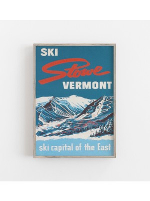 Ninastore Stowe Vermont Kayak Merkezi Baskısı: Vintage Seyahat Posteri (Baskı)