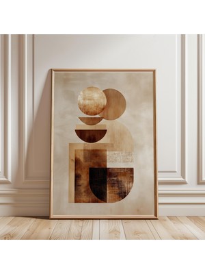 Ninastore Nötr Soyut Duvar Sanatı - Ev Ortamı Sanatı - Modern Sanat Baskısı - Iskandinav Duvar Sanatı - Sıcak