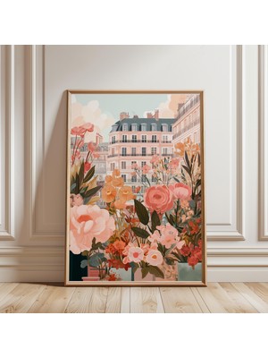 Ninastore Çiçek Pazarı Baskıları - Trend Duvar Sanatı - Vintage Sanat - Baskılar - Pembe Baskılar - Çiçekli
