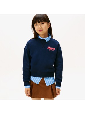 Tommy Hilfiger Flock Çocuk Lacivert Sweatshirt