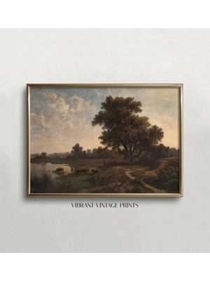 Ninastore Vintage Manzara Sanat Baskısı: 19. Yüzyıl Kırsal Sahnesi (Baskı)