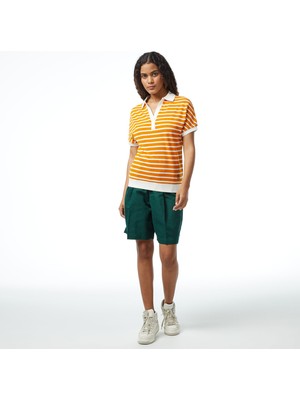 Tommy Hilfiger Cotton Linen Bermuda Kadın Yeşil Şort