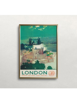 Ninastore Londra Seyahat Posteri - Vintage Duvar Sanatı - Londra Kulesi - Vintage Londra Baskısı - Tower