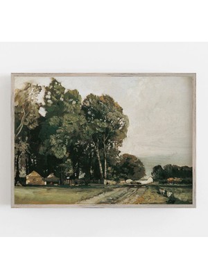 Ninastore Vintage Bahar Manzarası Sanat Baskısı | Soluk Nötr Renkler (Baskı)