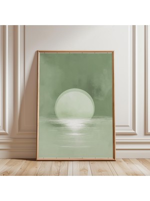 Ninastore Adaçayı Yeşili Gün Batımı Baskısı - Minimalist Duvar Sanatı - Soyut Sanat - Iskandinav Dekorasyonu