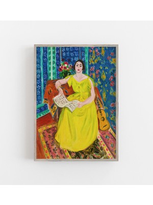Ninastore Matisse Baskısı | Sarı Elbiseli Kadın - Vintage Portre (Baskı)