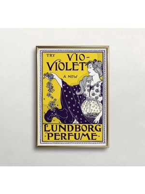 Ninastore Vintage Parfüm Reklam Afişi: Art Nouveau Viktorya Dönemi Kadını (Baskı)