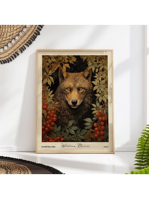 Ninastore William Morris Kurt Sanat Baskısı - Vintage Botanik Hayvan Posteri Duvar Dekoru