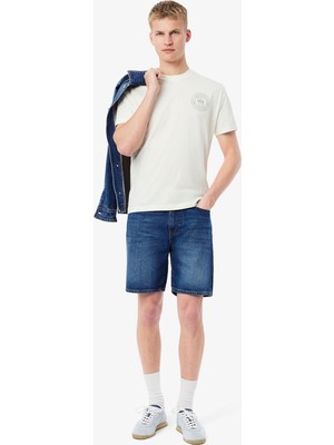 Lacoste Erkek Straight Fit Denim Koyu Mavi Bermuda Şort