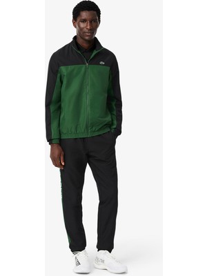 Lacoste Erkek Regular Fit Fermuarlı Renk Bloklu Siyah Eşofman Takımı