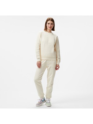 Lacoste Kadın Straight Fit Krem Eşofman Altı
