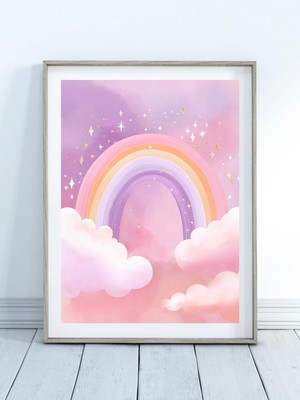 Ninastore Gökkuşağı Duvar Sanatı - Çocuk Odası Dekorasyonu - Kız Çocuk Duvar Dekorasyonu - Oyun Odası