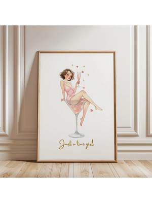 Ninastore Kokteyl Baskısı - Kız Çocuk Hediyeleri - Yatak Odası Dekorasyonu - Coquette - Kız Çocuklarına Özel