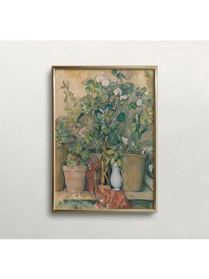 Ninastore Çiçek Duvar Sanatı | Vintage Duvar Sanatı | Soluk Nötr Renkler | Antik Duvar Dekoru | Cezanne