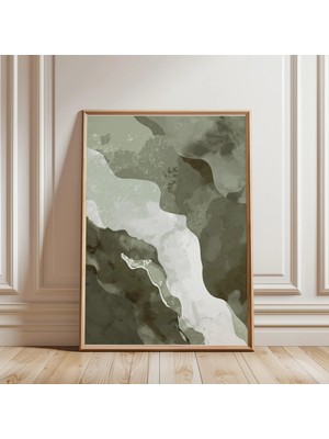 Ninastore Yeşil Soyut Baskı - Adaçayı Yeşili Duvar Sanatı - Sıcak Duvar Sanatı - Modern Duvar Dekoru - Mutfak