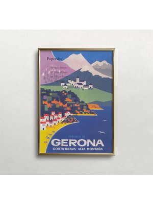 Ninastore Vintage Gerona Ispanya Seyahat Posteri - Sahil Duvar Sanatı (Baskı)