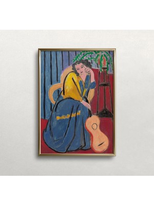 Ninastore Matisse Baskısı | Gitarlı Kız Vintage Sanat Eseri (Baskı)